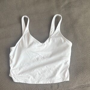 White cropped workout Top